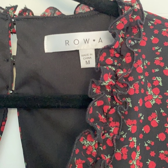 Row A Floral Mini Dress. Size M. Open Back. Originally From Nordstrom. Red/Black - Picture 6 of 9